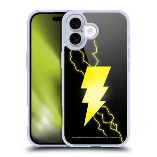Justice League DC Comics Shazam Black Adam Classic Logo Soft Gel Case for Apple iPhone 16