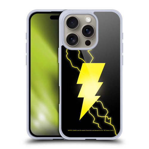 Justice League DC Comics Shazam Black Adam Classic Logo Soft Gel Case for Apple iPhone 16 Pro