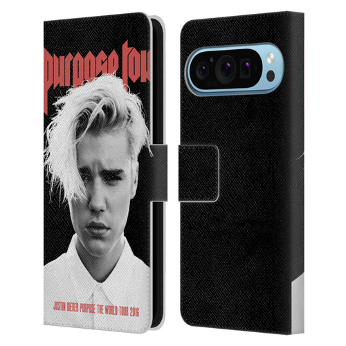 Justin Bieber Tour Merchandise Purpose Poster Leather Book Wallet Case Cover For Google Pixel 9 / Pixel 9 Pro