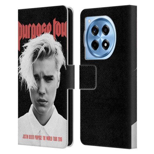 Justin Bieber Tour Merchandise Purpose Poster Leather Book Wallet Case Cover For OnePlus 12R