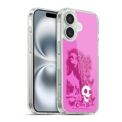 Corpse Bride Key Art Pink Distressed Look Soft Gel Case for Apple iPhone 16 & MagSafe