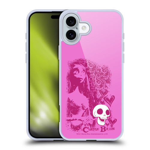 Corpse Bride Key Art Pink Distressed Look Soft Gel Case for Apple iPhone 16 Plus