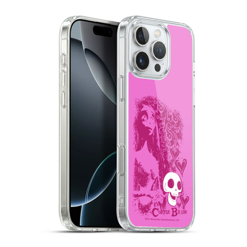 Corpse Bride Key Art Pink Distressed Look Soft Gel Case for Apple iPhone 16 Pro Max & MagSafe