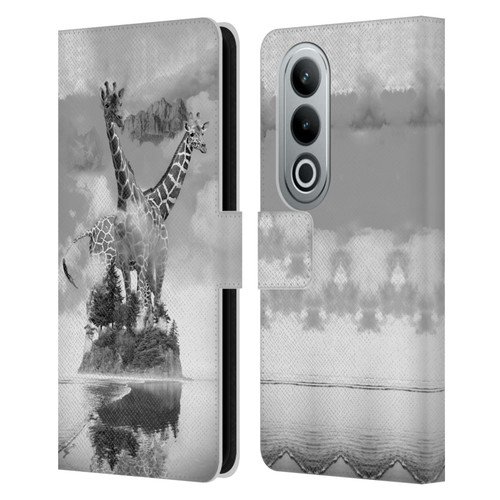 Dave Loblaw Animals Giraffe In The Mist Leather Book Wallet Case Cover For OPPO OnePlus Ace 3V 5G