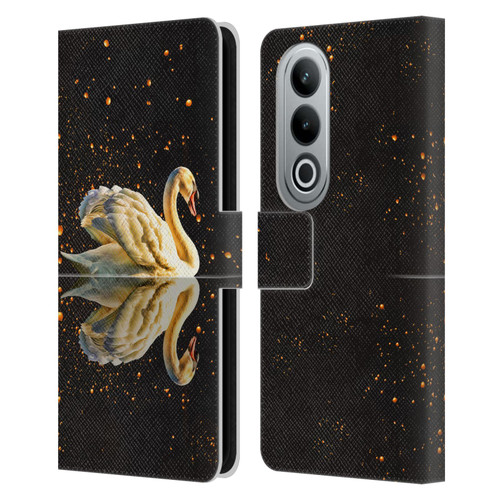 Dave Loblaw Animals Swan Lake Reflections Leather Book Wallet Case Cover For OPPO OnePlus Ace 3V 5G