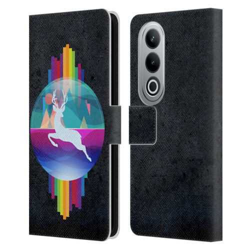 Dave Loblaw Contemporary Art Deer In Dome Leather Book Wallet Case Cover For OPPO OnePlus Ace 3V 5G