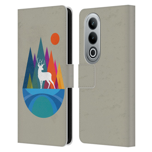 Dave Loblaw Contemporary Art Mountain Deer Leather Book Wallet Case Cover For OPPO OnePlus Ace 3V 5G