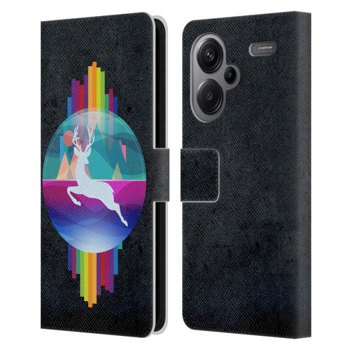 Dave Loblaw Contemporary Art Deer In Dome Leather Book Wallet Case Cover For Xiaomi Redmi Note 13 Pro Plus 5G