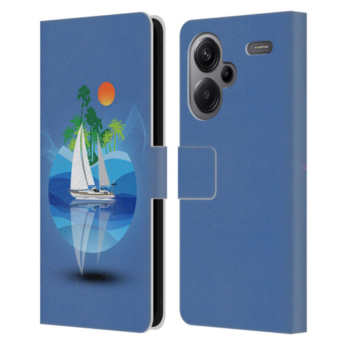 Dave Loblaw Contemporary Art Tropical Waters Leather Book Wallet Case Cover For Xiaomi Redmi Note 13 Pro Plus 5G