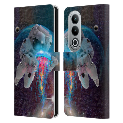 Dave Loblaw Jellyfish Astronaut And Jellyfish Leather Book Wallet Case Cover For OPPO OnePlus Ace 3V 5G