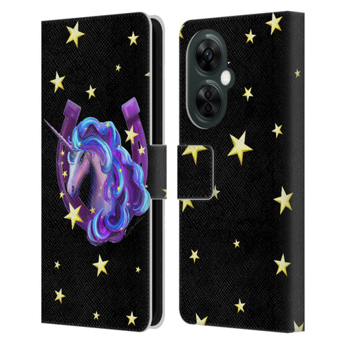Rose Khan Unicorn Horseshoe Stars Leather Book Wallet Case Cover For OnePlus Nord CE 3 Lite 5G