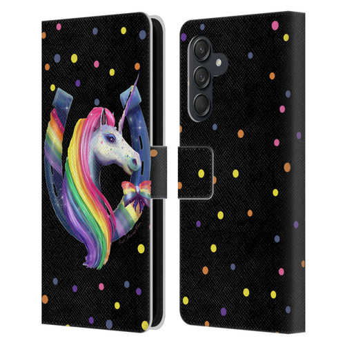 Rose Khan Unicorn Horseshoe Rainbow Leather Book Wallet Case Cover For Samsung Galaxy M55 5G