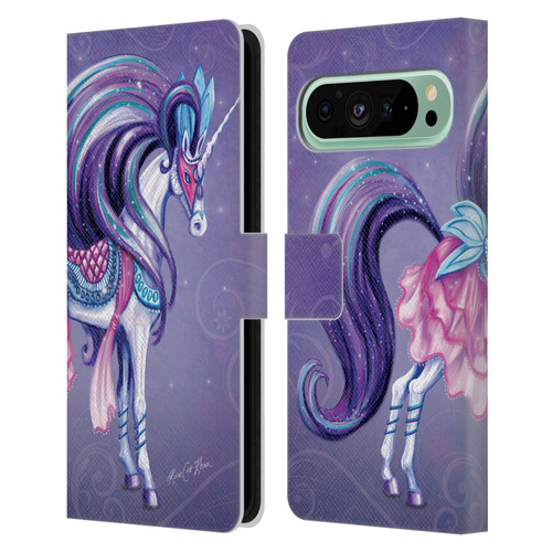 Rose Khan Unicorns White And Purple Leather Book Wallet Case Cover For Google Pixel 9 Pro XL