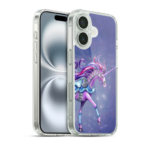 Rose Khan Unicorns Purple Carousel Horse Soft Gel Case for Apple iPhone 16 & MagSafe
