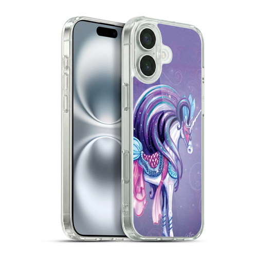 Rose Khan Unicorns White And Purple Soft Gel Case for Apple iPhone 16 Plus & MagSafe
