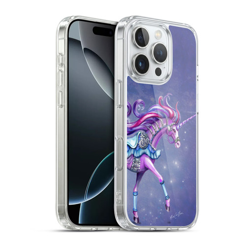 Rose Khan Unicorns Purple Carousel Horse Soft Gel Case for Apple iPhone 16 Pro & MagSafe
