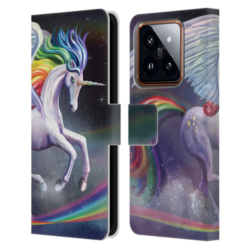 Rose Khan Unicorns Rainbow Dancer Leather Book Wallet Case Cover For Xiaomi 14