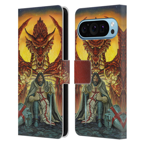 Ed Beard Jr Dragon Friendship Knight Templar Leather Book Wallet Case Cover For Google Pixel 9 / Pixel 9 Pro