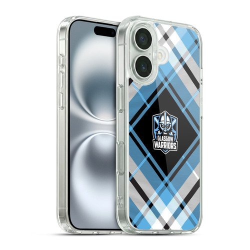 Glasgow Warriors Logo 2 Diagonal Tartan Soft Gel Case for Apple iPhone 16 & MagSafe