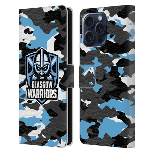 Glasgow Warriors Logo 2 Camouflage Leather Book Wallet Case Cover For Apple iPhone 16 Pro Max
