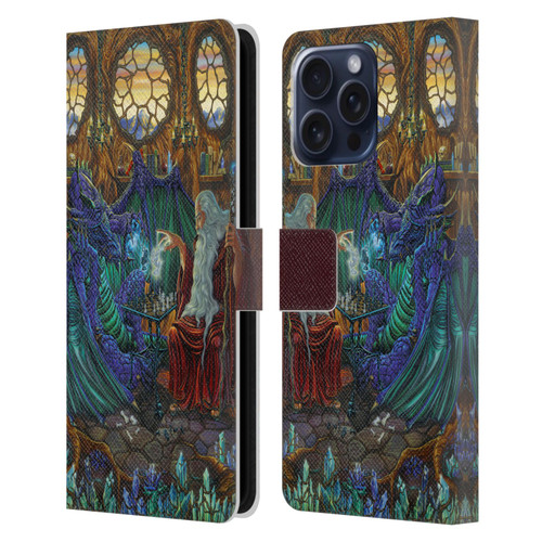 Ed Beard Jr Dragon Friendship Wizard & Dragon Leather Book Wallet Case Cover For Apple iPhone 16 Pro Max