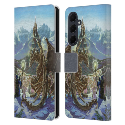 Ed Beard Jr Dragon Friendship Encounter Leather Book Wallet Case Cover For Samsung Galaxy A35 5G