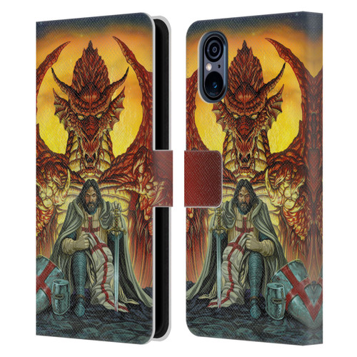 Ed Beard Jr Dragon Friendship Knight Templar Leather Book Wallet Case Cover For Sony Xperia 5 V 5G