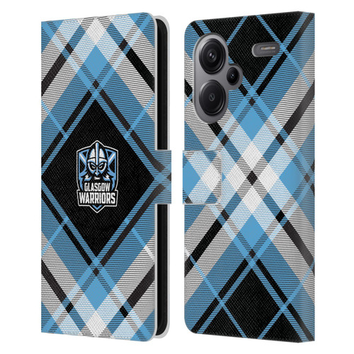 Glasgow Warriors Logo 2 Diagonal Tartan Leather Book Wallet Case Cover For Xiaomi Redmi Note 13 Pro Plus 5G