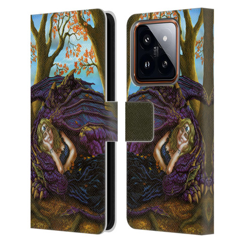 Ed Beard Jr Dragon Friendship Escape To The Land Of Nod Leather Book Wallet Case Cover For Xiaomi 14