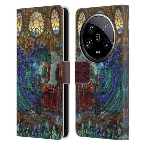 Ed Beard Jr Dragon Friendship Wizard & Dragon Leather Book Wallet Case Cover For Xiaomi 14 Ultra