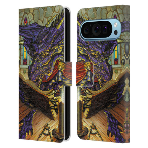 Ed Beard Jr Dragons A Good Book Leather Book Wallet Case Cover For Google Pixel 9 / Pixel 9 Pro