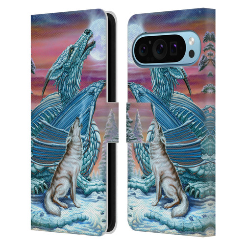 Ed Beard Jr Dragons Moon Song Wolf Moon Leather Book Wallet Case Cover For Google Pixel 9 / Pixel 9 Pro