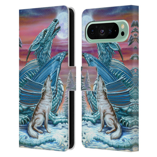 Ed Beard Jr Dragons Moon Song Wolf Moon Leather Book Wallet Case Cover For Google Pixel 9 Pro XL