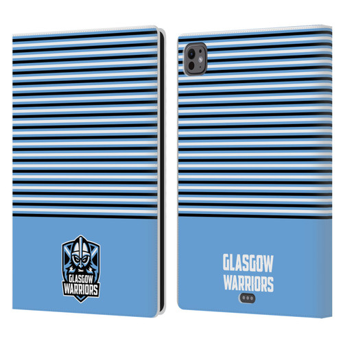 Glasgow Warriors Logo Stripes Blue 2 Leather Book Wallet Case Cover For Apple iPad Pro 11 M4 2024