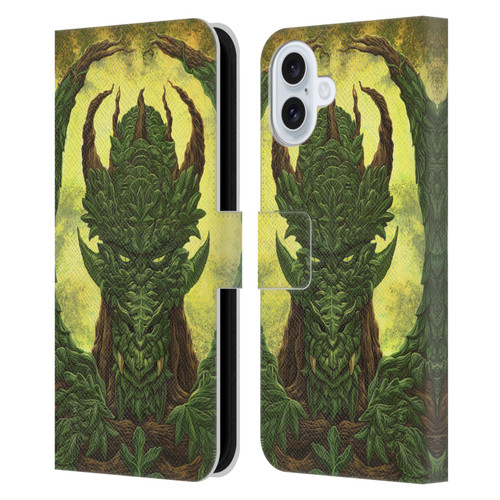Ed Beard Jr Dragons Green Guardian Greenman Leather Book Wallet Case Cover For Apple iPhone 16 Plus