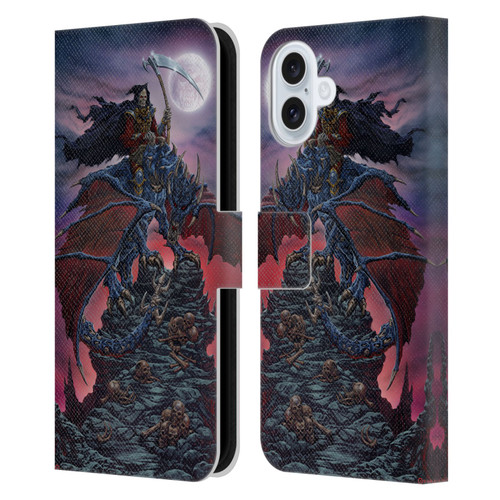 Ed Beard Jr Dragons Reaper Leather Book Wallet Case Cover For Apple iPhone 16 Plus