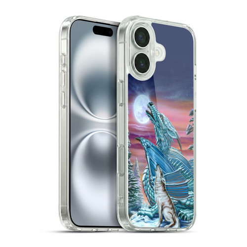 Ed Beard Jr Dragons Moon Song Wolf Moon Soft Gel Case for Apple iPhone 16 Plus & MagSafe