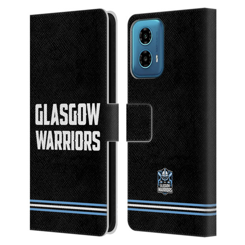 Glasgow Warriors Logo Text Type Black Leather Book Wallet Case Cover For Motorola Moto G34 5G