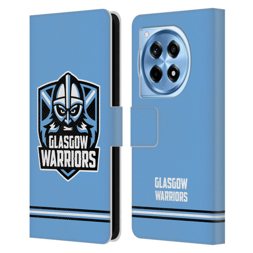 Glasgow Warriors Logo Stripes Blue Leather Book Wallet Case Cover For OnePlus 12R