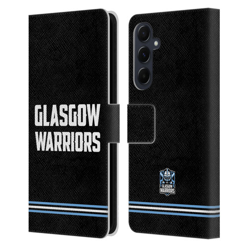 Glasgow Warriors Logo Text Type Black Leather Book Wallet Case Cover For Samsung Galaxy A55 5G