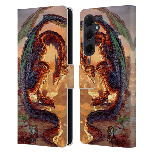 Ed Beard Jr Dragons Bravery Misplaced Leather Book Wallet Case Cover For Samsung Galaxy A35 5G
