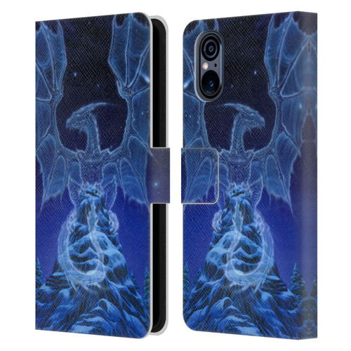Ed Beard Jr Dragons Winter Spirit Leather Book Wallet Case Cover For Sony Xperia 5 V 5G