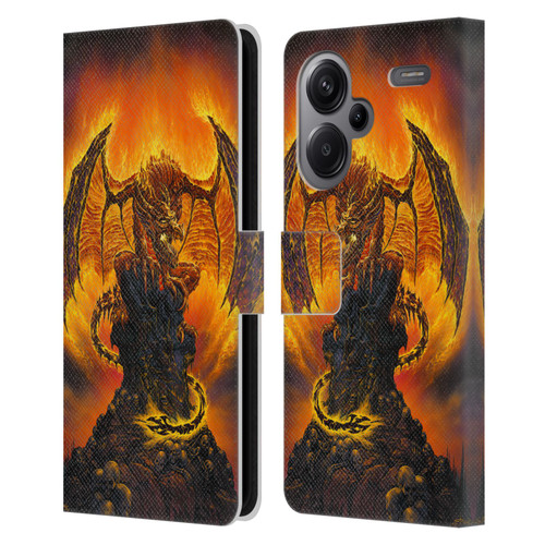 Ed Beard Jr Dragons Harbinger Of Fire Leather Book Wallet Case Cover For Xiaomi Redmi Note 13 Pro Plus 5G