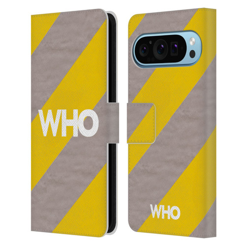 The Who 2019 Album Yellow Diagonal Stripes Leather Book Wallet Case Cover For Google Pixel 9 / Pixel 9 Pro