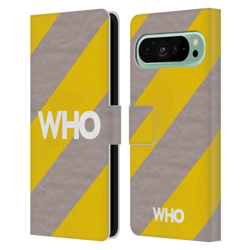 The Who 2019 Album Yellow Diagonal Stripes Leather Book Wallet Case Cover For Google Pixel 9 Pro XL