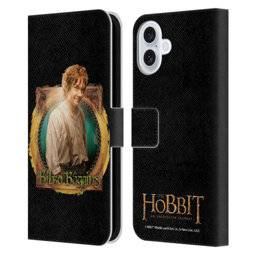 The Hobbit An Unexpected Journey Key Art Bilbo Leather Book Wallet Case Cover For Apple iPhone 16 Plus