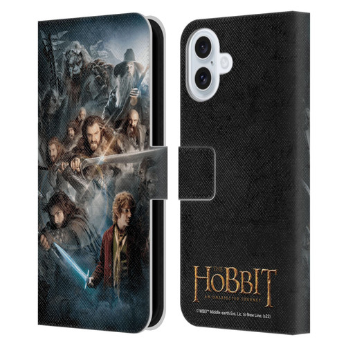 The Hobbit An Unexpected Journey Key Art Group Leather Book Wallet Case Cover For Apple iPhone 16 Plus