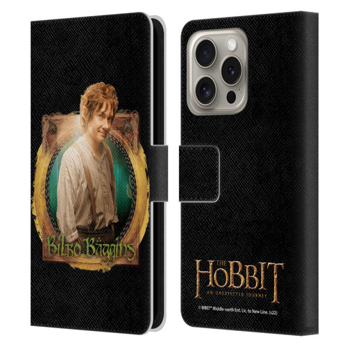 The Hobbit An Unexpected Journey Key Art Bilbo Leather Book Wallet Case Cover For Apple iPhone 16 Pro