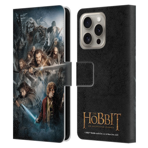 The Hobbit An Unexpected Journey Key Art Group Leather Book Wallet Case Cover For Apple iPhone 16 Pro