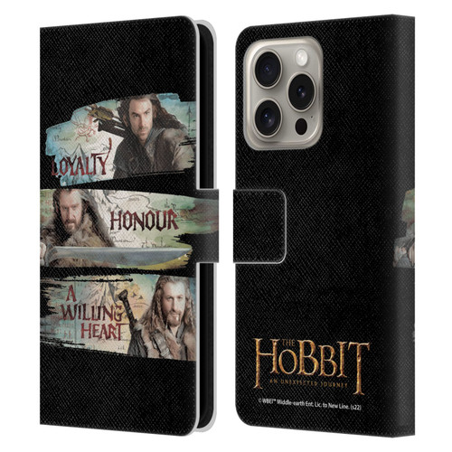 The Hobbit An Unexpected Journey Key Art Loyalty And Honour Leather Book Wallet Case Cover For Apple iPhone 16 Pro